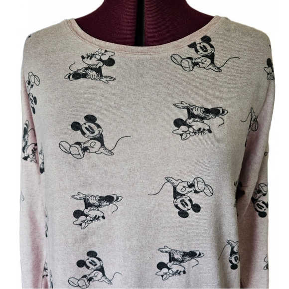 Disney Women's Pajama Top Pink with Black Mickey Pattern - Picture 5 of 15